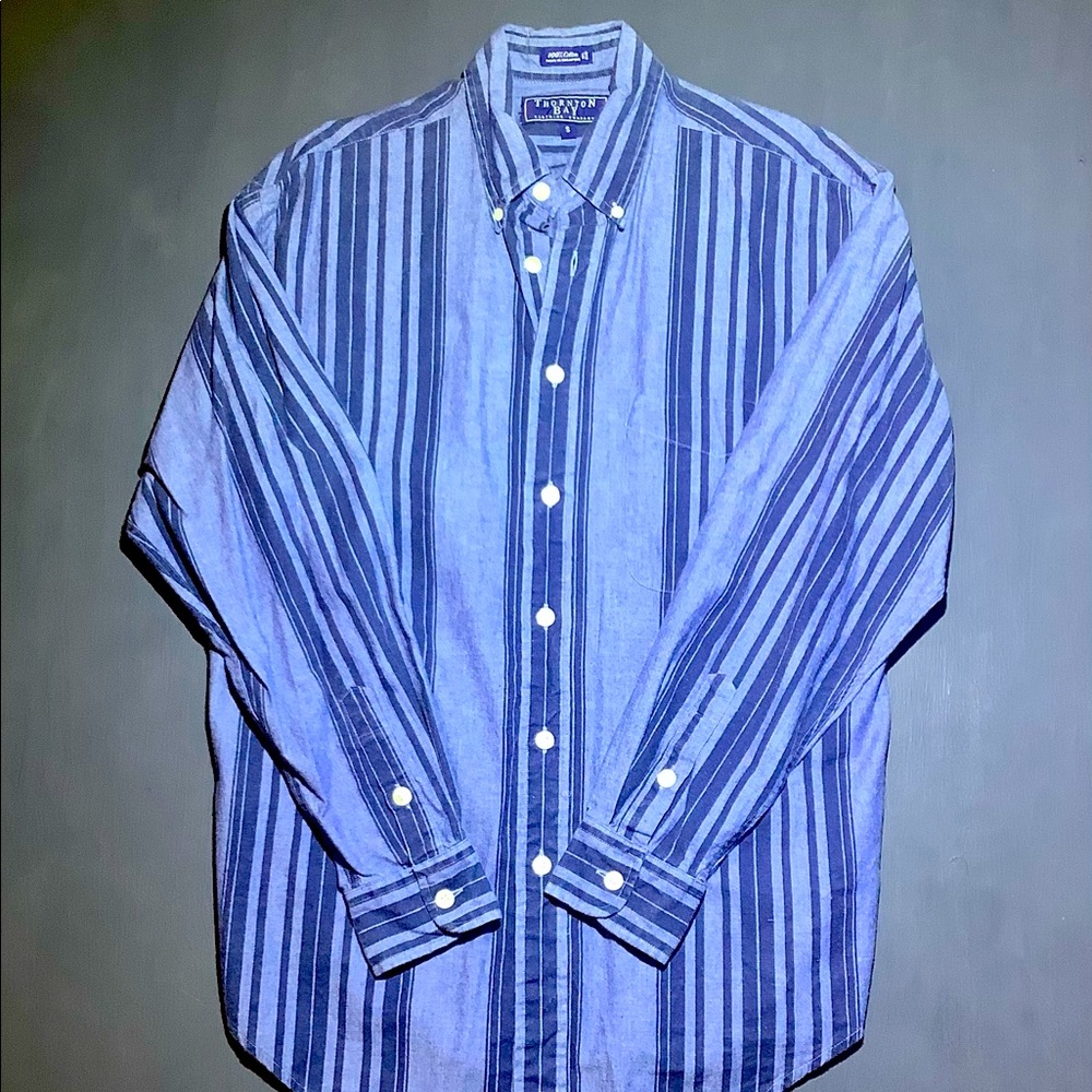 Thornton Bay Men’s Long Sleeve Button Down Shirt | Size S | 100% Cotton